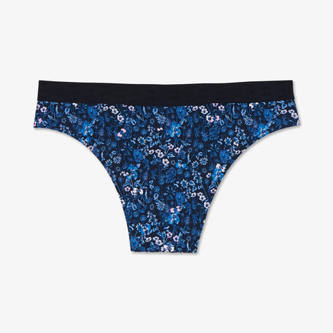 Floral print high-cut panties in dark blue - Image 2