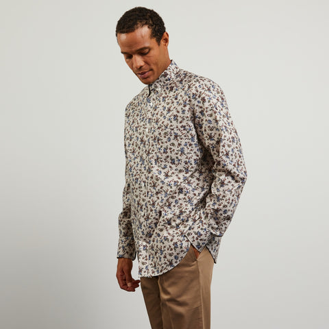 Beige Pima cotton shirt with exclusive print - Image 3