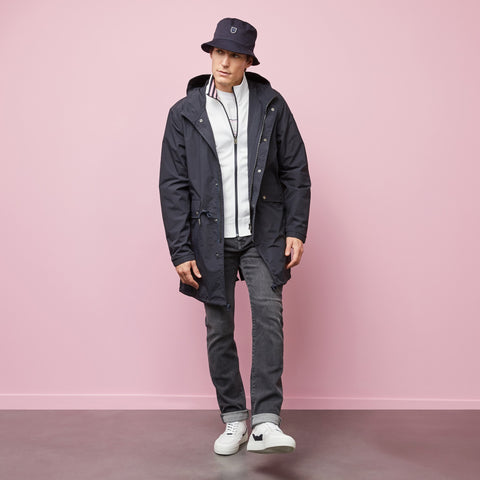 Mid-length dark blue parka - Image 1