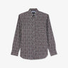 Brown shirt in floral cotton poplin