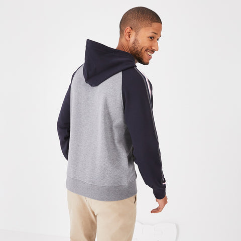 Grey hooded sweatshirt in two-tone fleece - Image 3