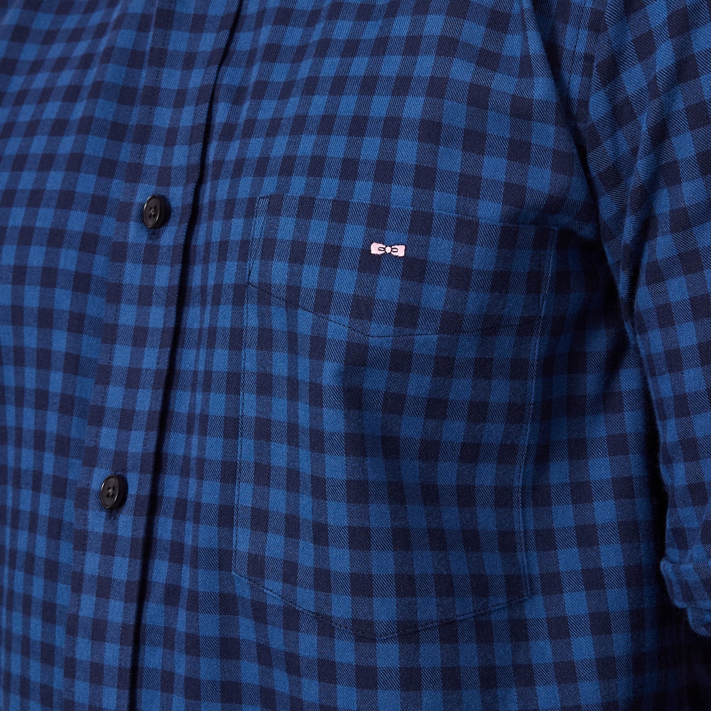 Blue checked shirt in cotton