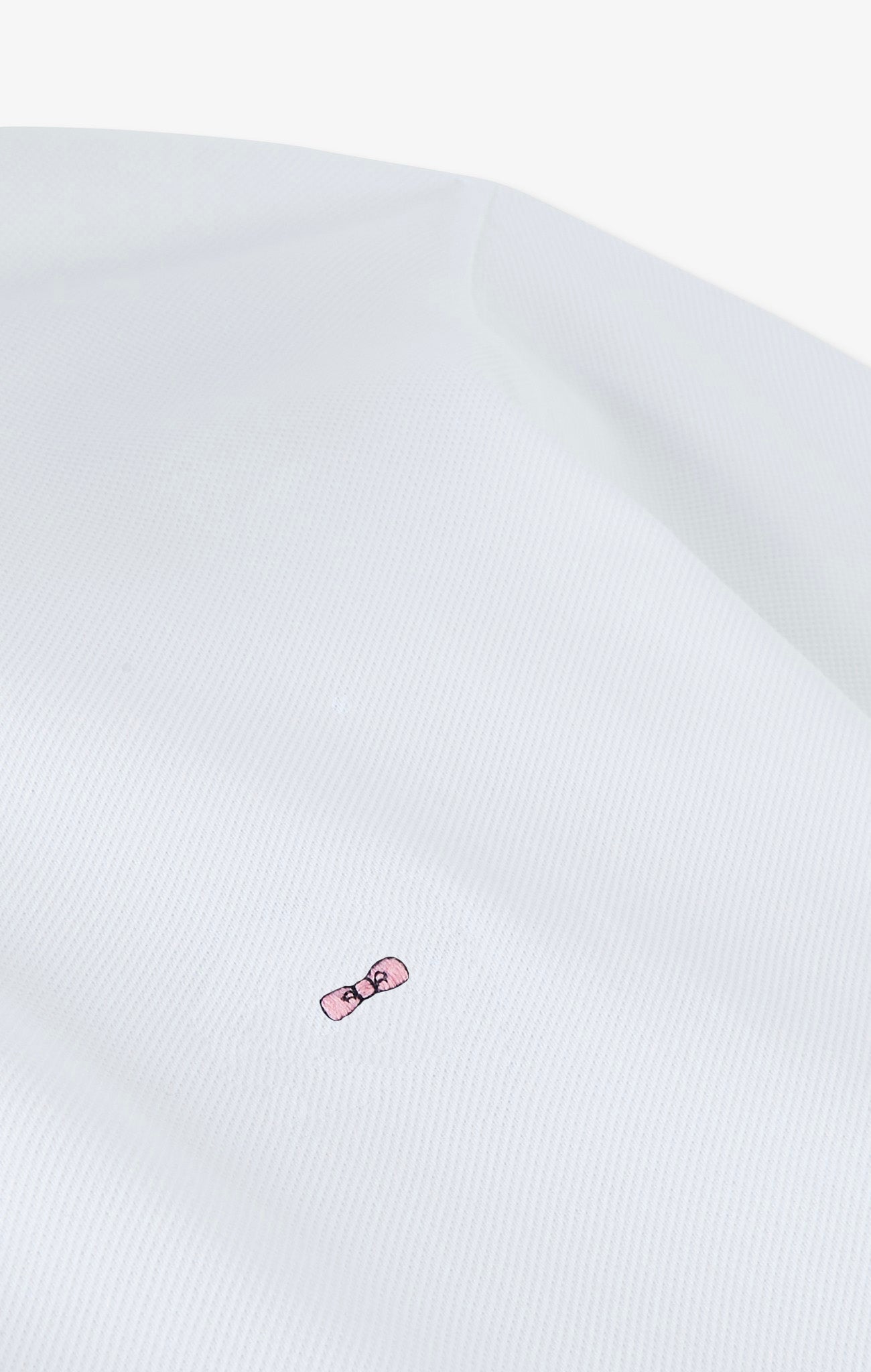Polo manches longues blanc en coton avec col contrasté - Image 8