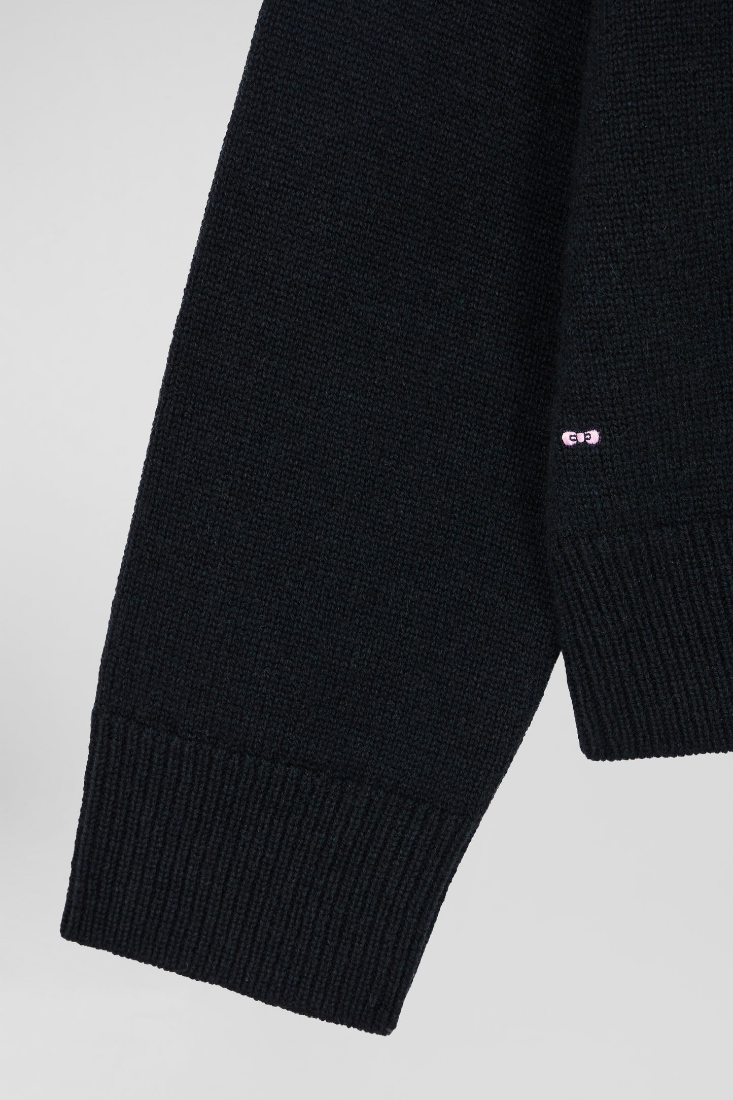 Black wool and cashmere V-neck sweater Relaxed cut