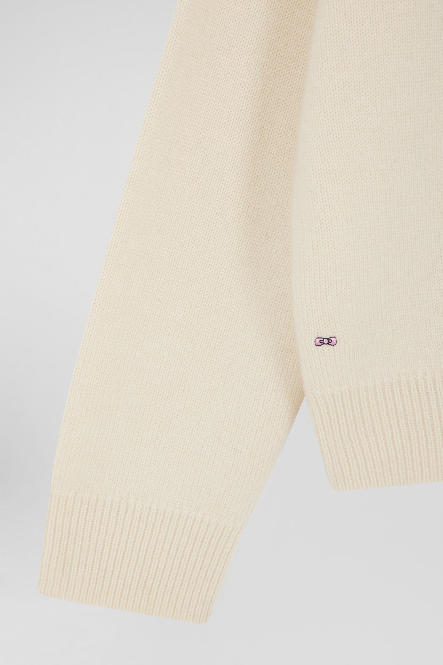 Off-white wool and cashmere V-neck sweater Relaxed cut