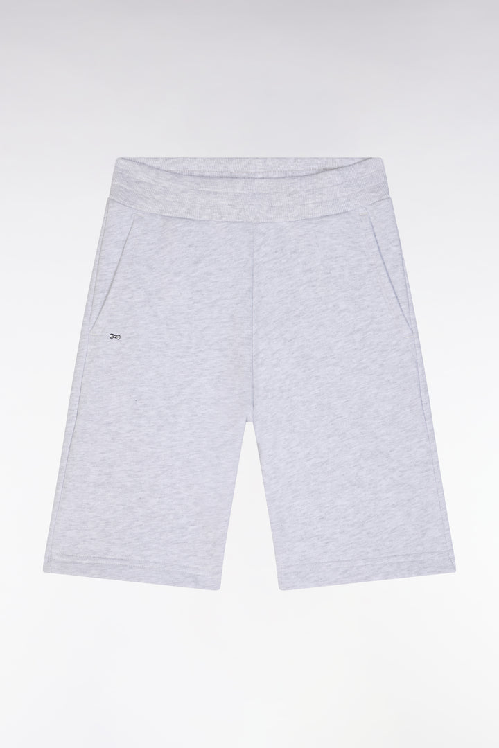 Short en molleton coton gris coupe droite