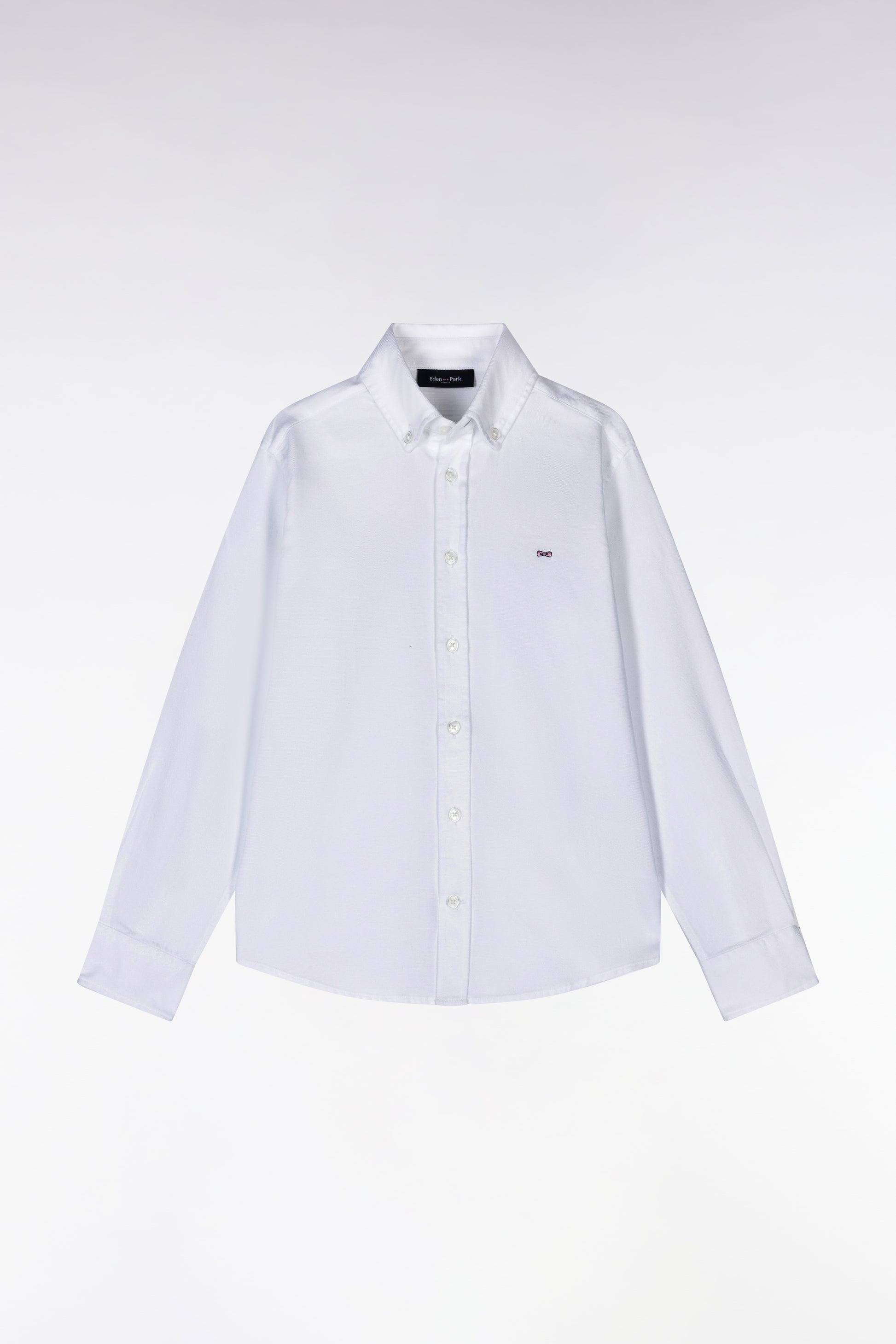 Chemise en popeline de coton blanche coupe droite