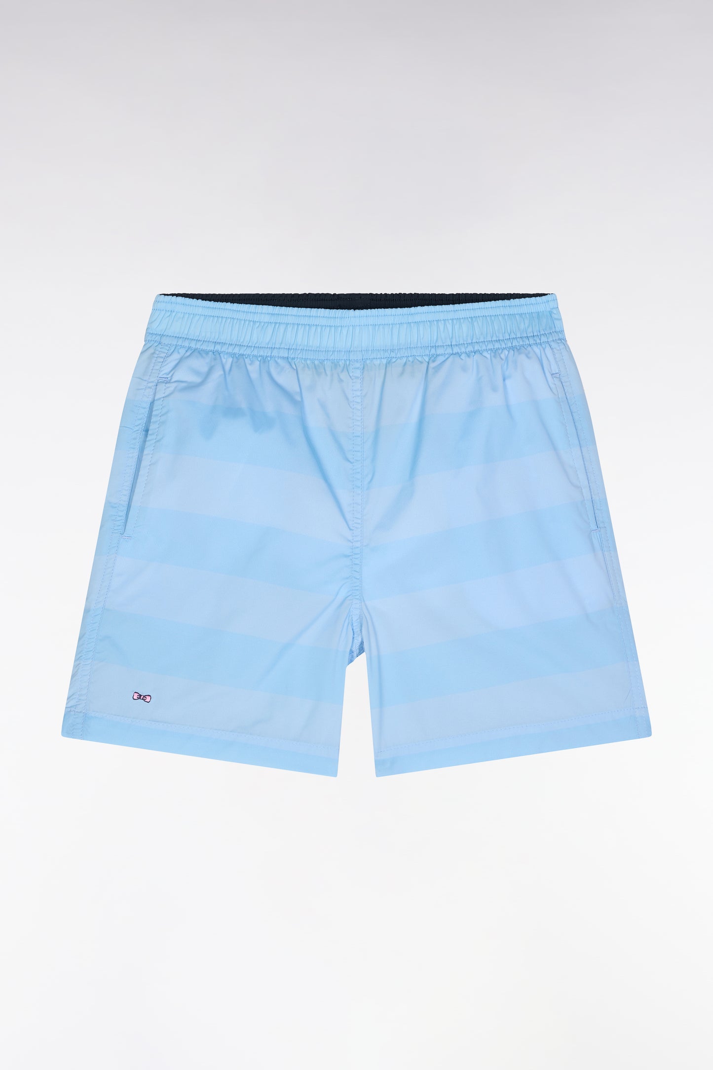 Striped sky blue children's swimsuit