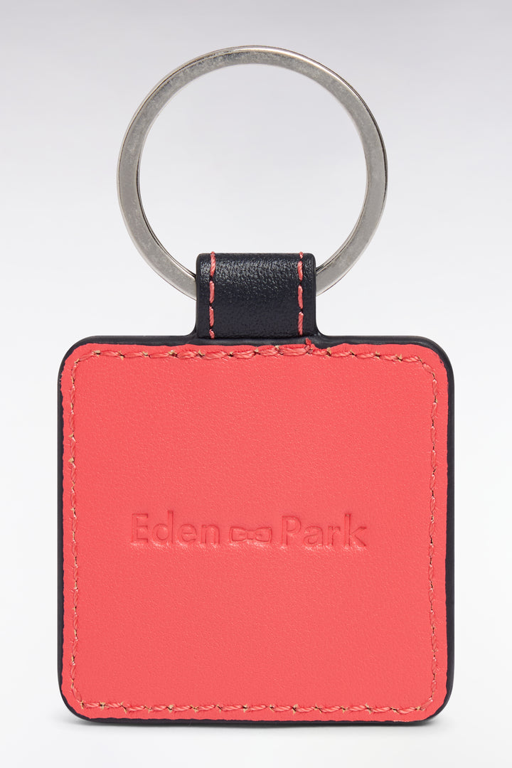 Porte-clefs en cuir corail