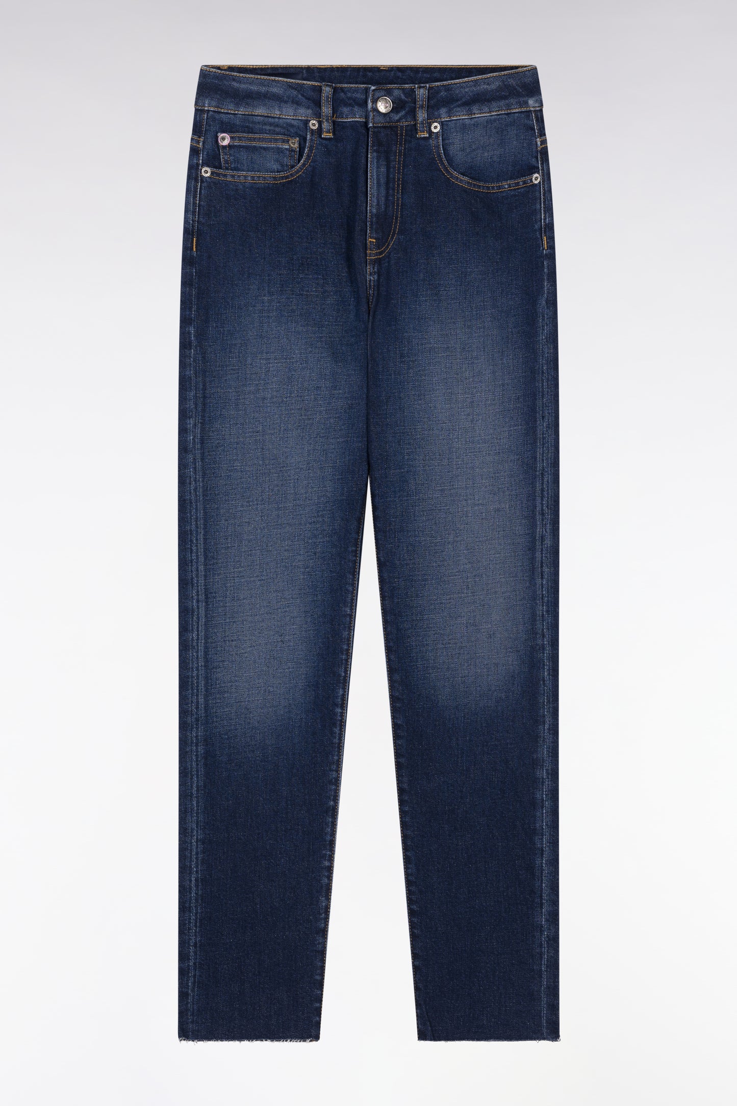 Jean 5 poches en denim stretch bleu coupe slim