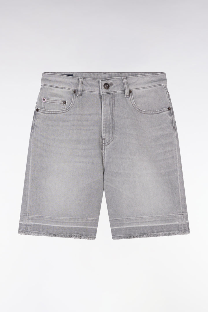 Short en denim stretch gris coupe décontractée