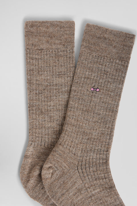 Camel wool and alpaca knee-high socks - Image 2