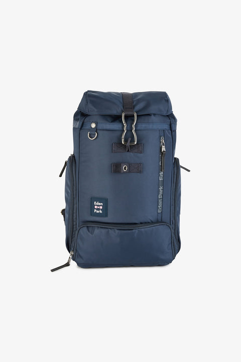 Navy blue rucksack with multiple pockets - Image 1