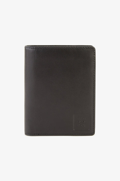 Black leather French-style wallet - Image 1