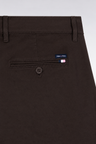 Brown stretch cotton gabardine wrinkle-free chino pants