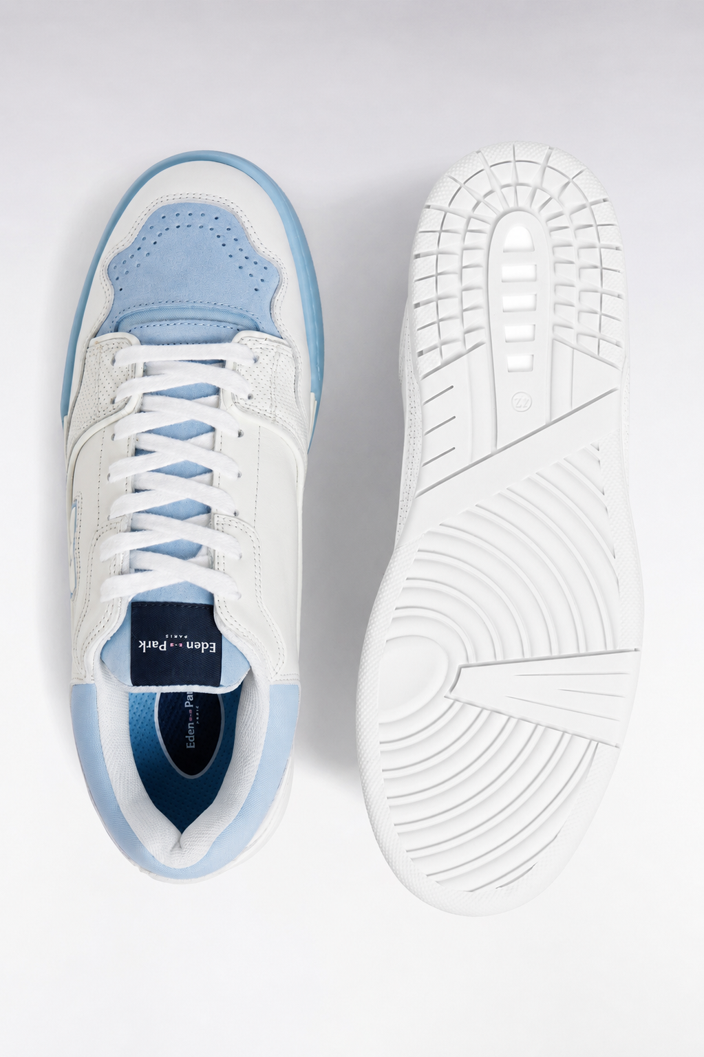 White and sea green EP10 leather sneakers