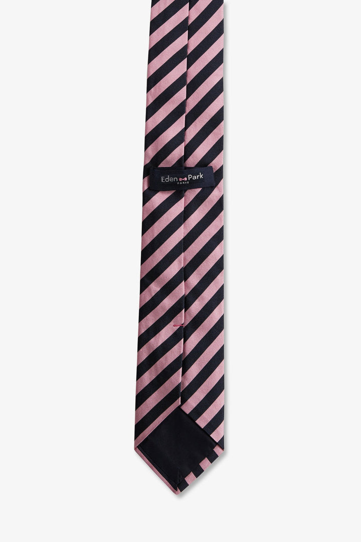 Cravate rose à rayures tricolores alt view