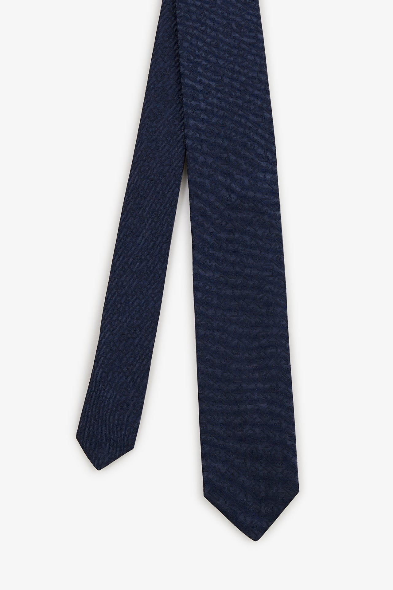 Cravate bleu foncé à micros-motifs exclusifs - Image 1