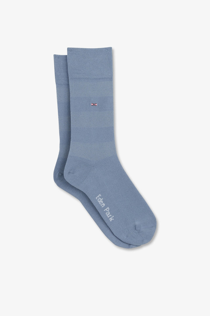 Striped blue socks in stretch cotton