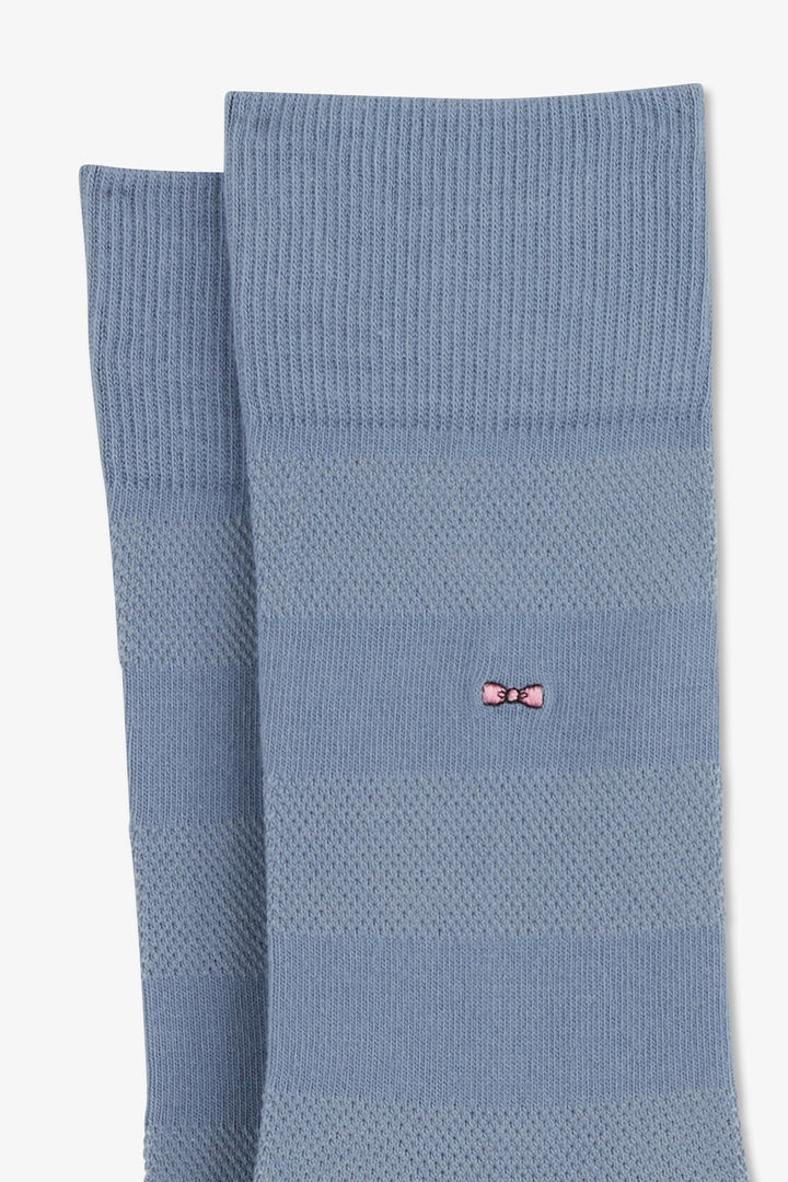 Striped blue socks in stretch cotton alt view