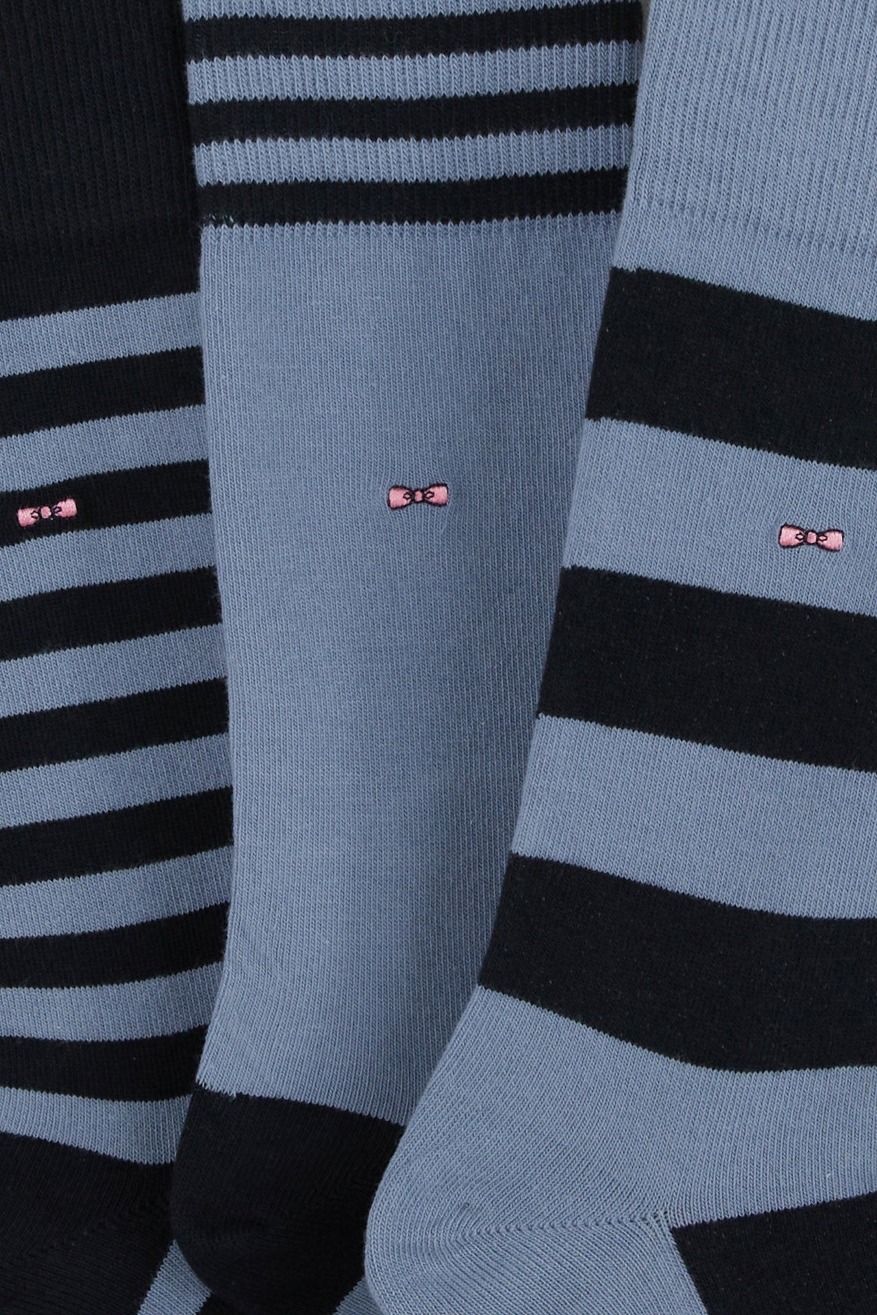 Lot de 3 paires de chaussettes cerclées ciel en coton stretch - Image 2