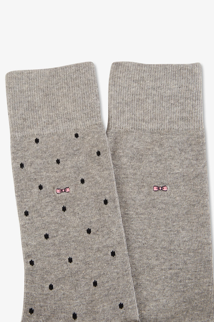 Lot de 2 paires de chaussettes grises en coton stretch alt view