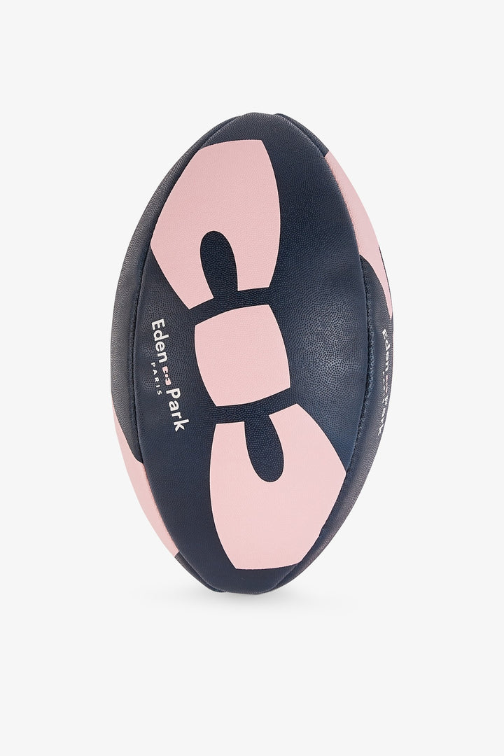 Pink and navy rugby ball in grippy with bow tie logo