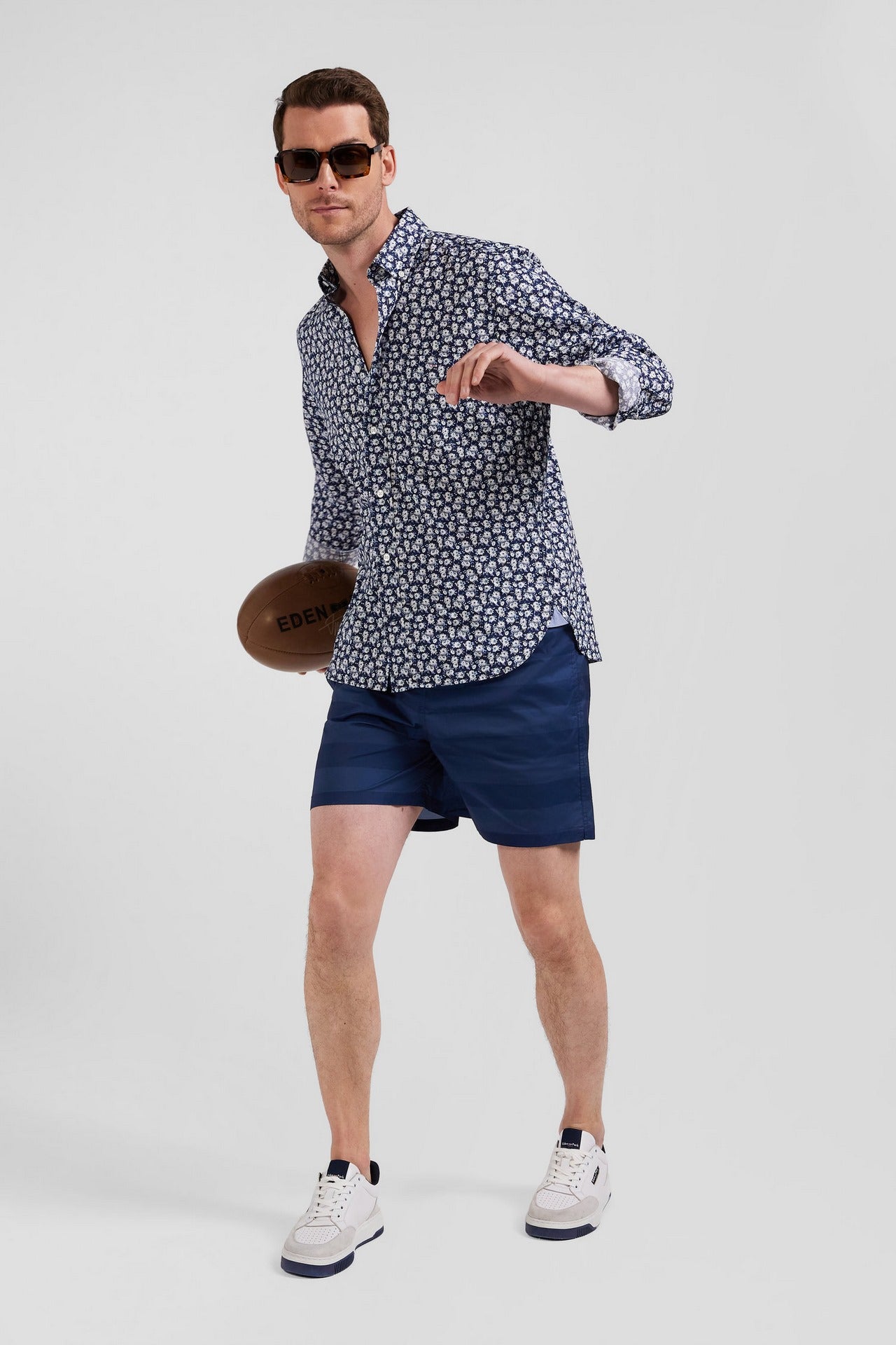 Navy blue swim shorts