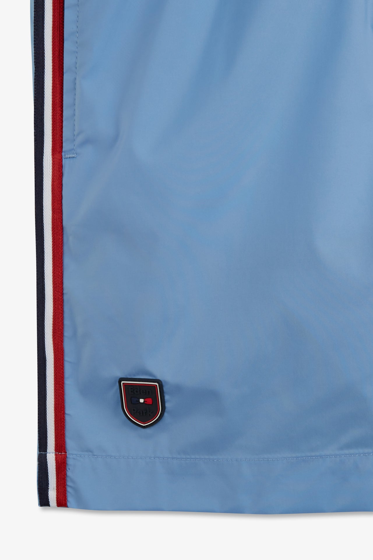 Swim shorts with tricoloured stripes