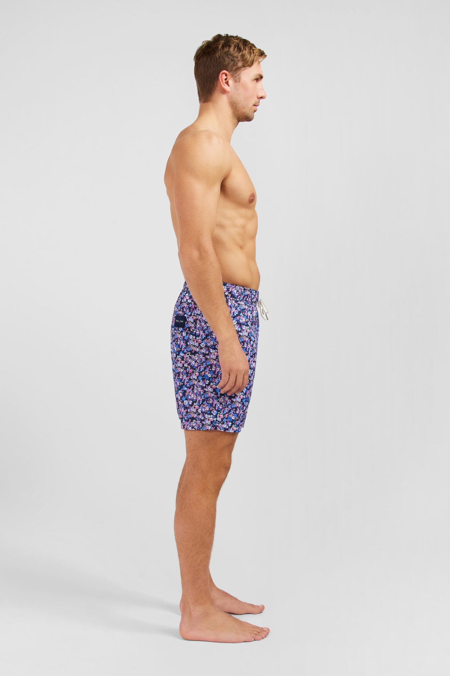 Pink swim shorts with exclusive floral print - Image 4