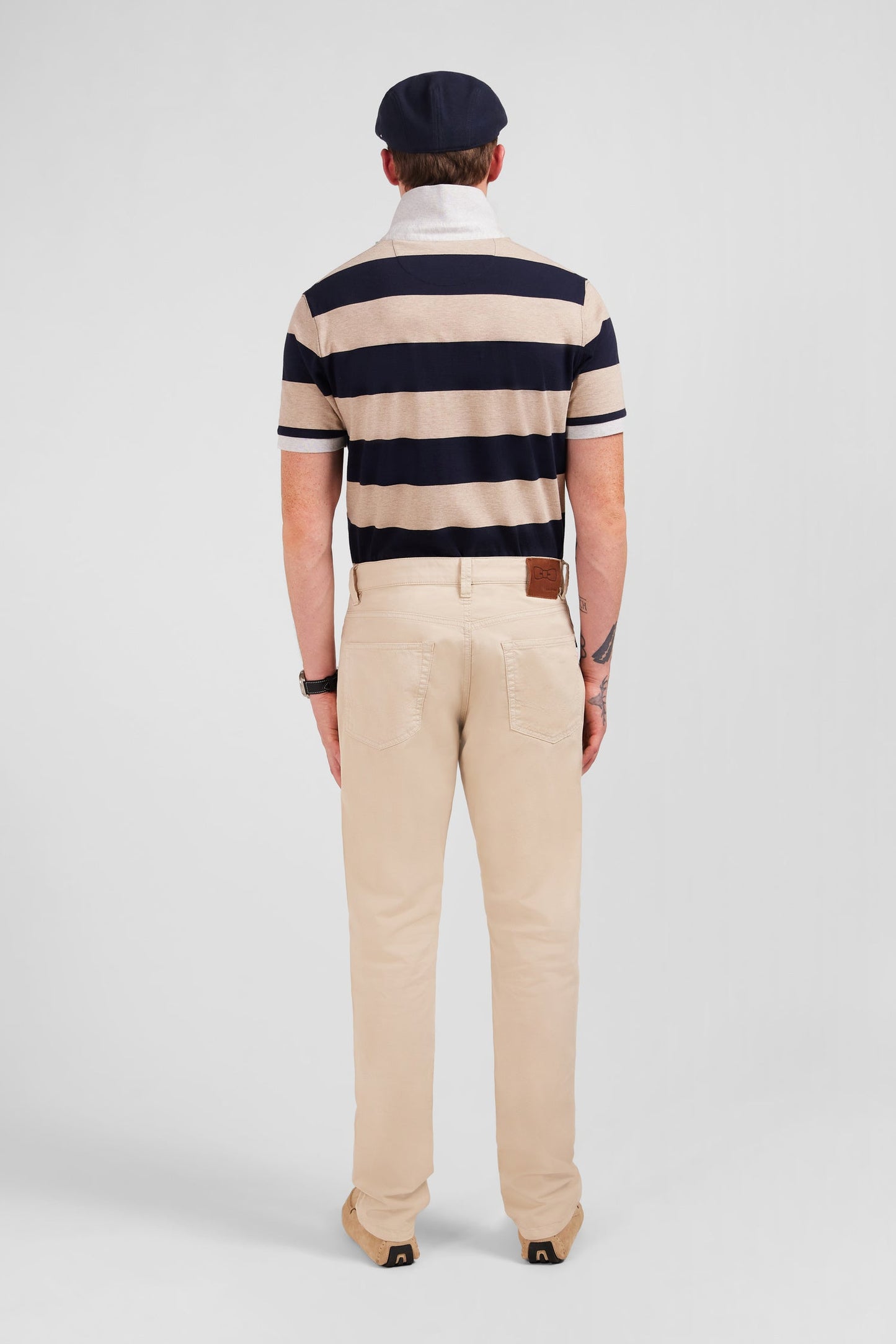5-pocket straight-leg beige trousers - Image 5