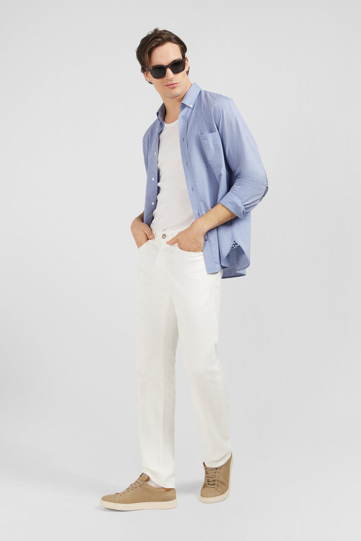 White denim stretch cotton jeans in Regular fit