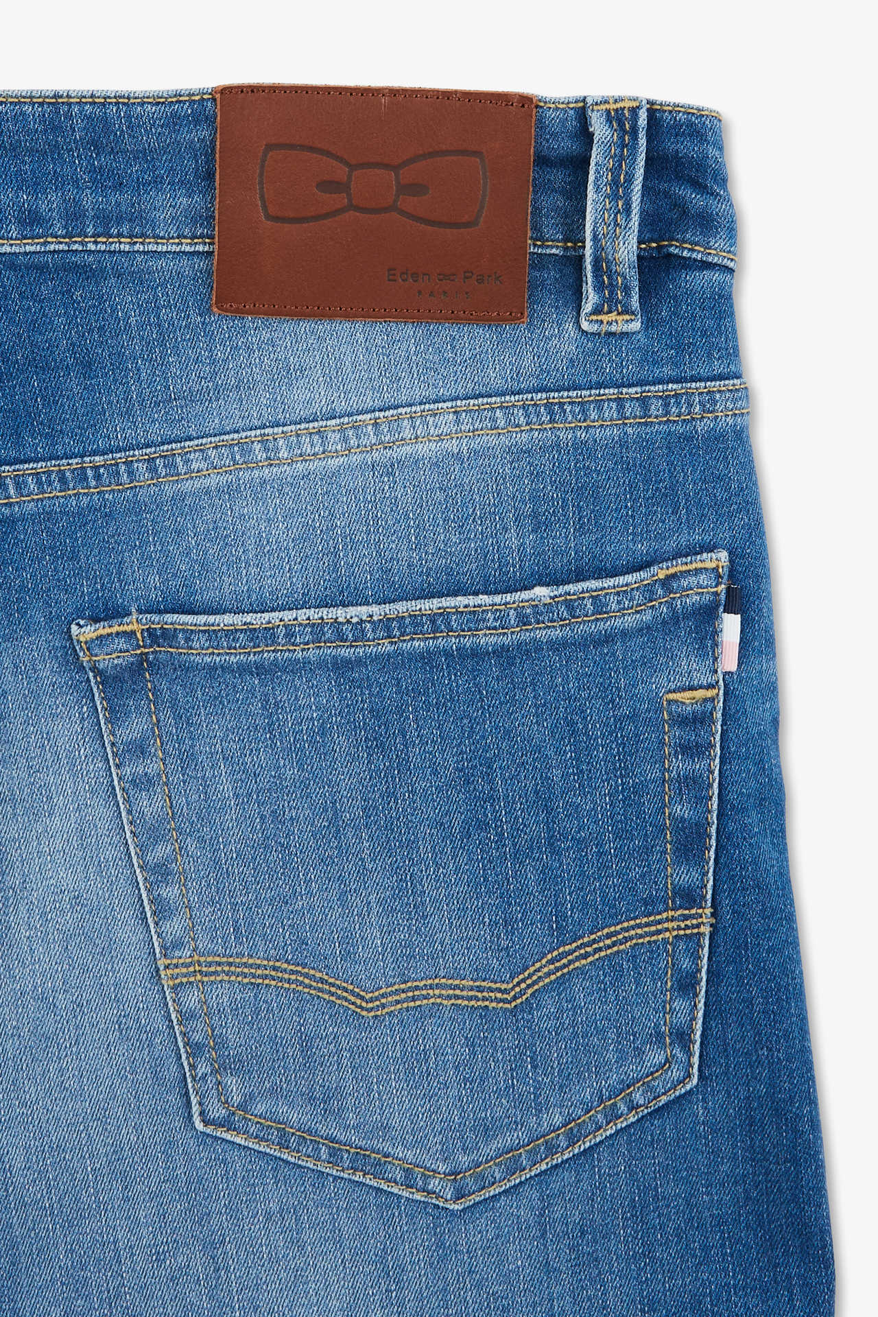 Jean bleu délavé en coton denim stretch coupe Slim - Image 7