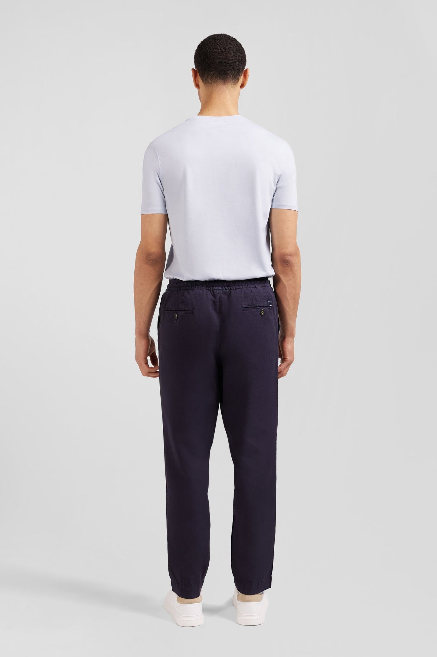 Navy blended lyocell waistband pants - Image 4