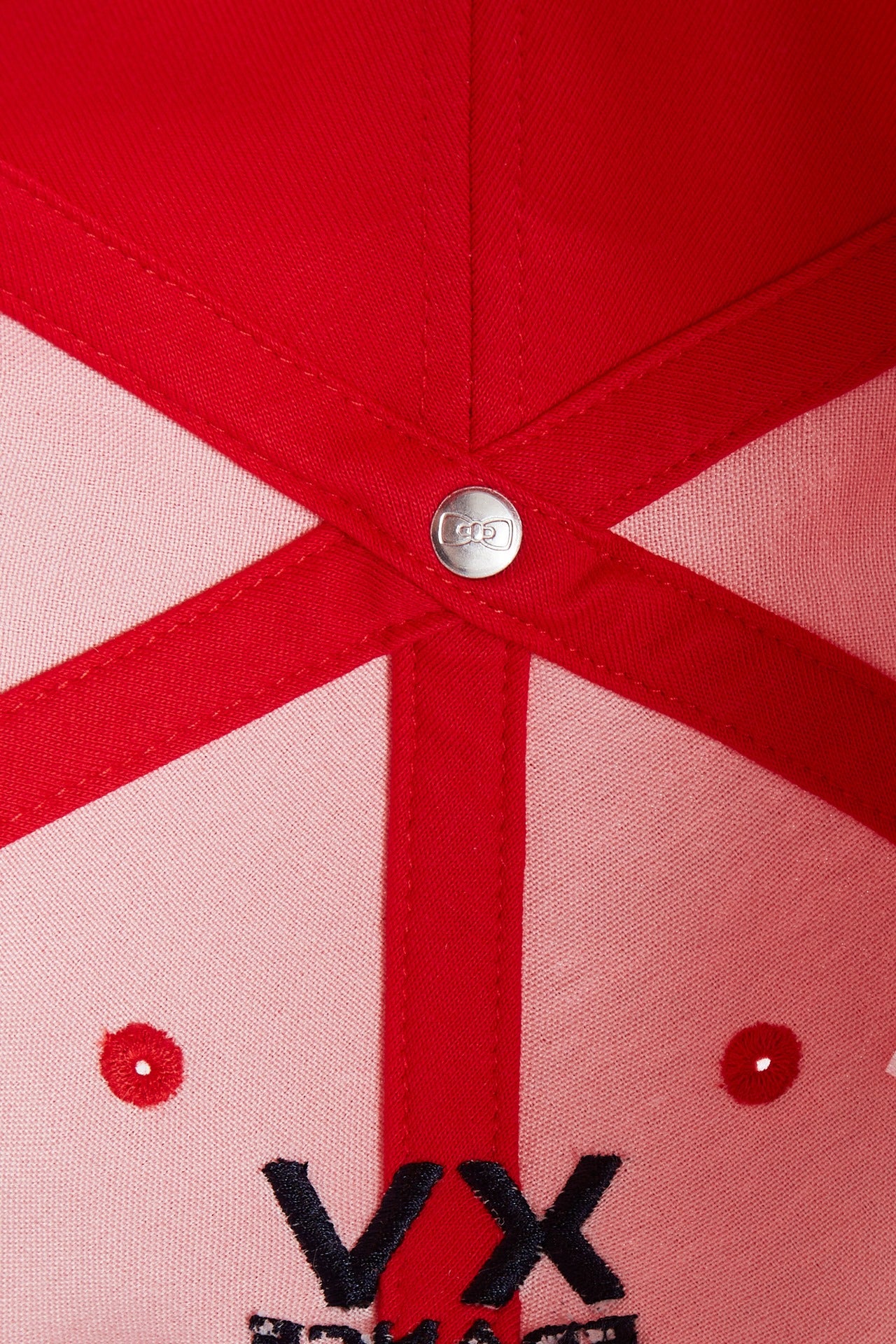 Casquette en coton bicolore marine et rouge emblème coq - Image 3