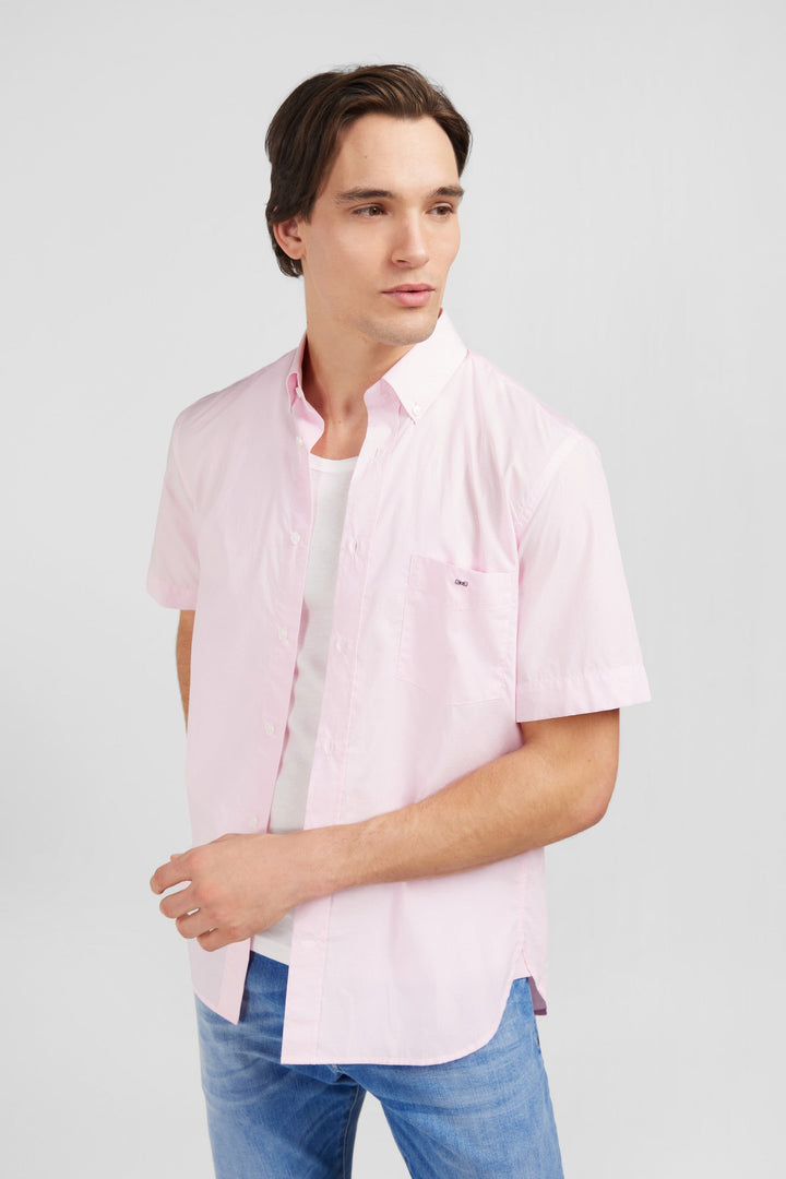 Pink shirt in cotton dobby