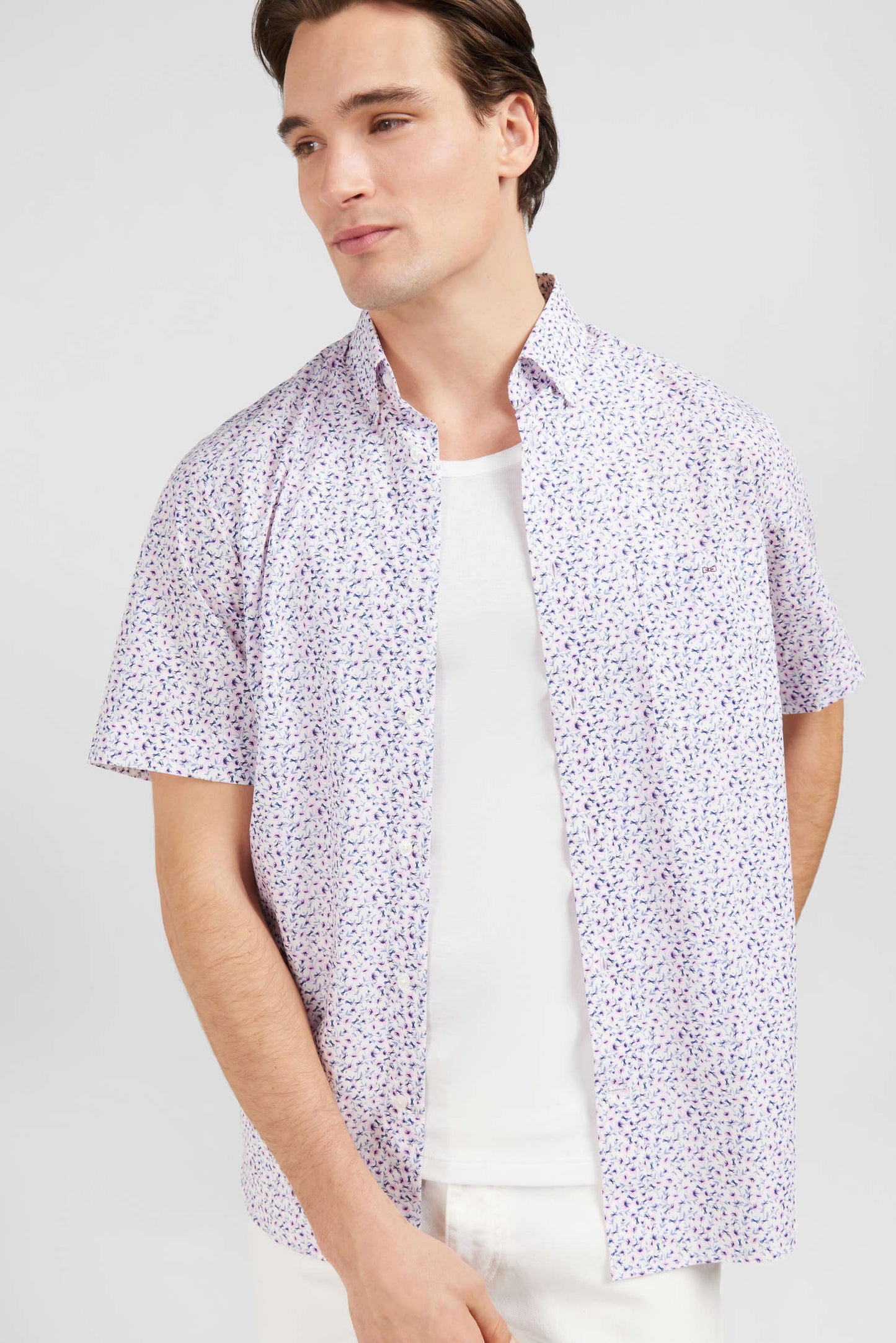 White shirt with exclusive floral print - Image 3