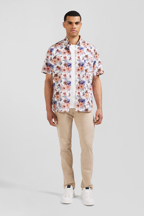White shirt with exclusive floral print - Image 1