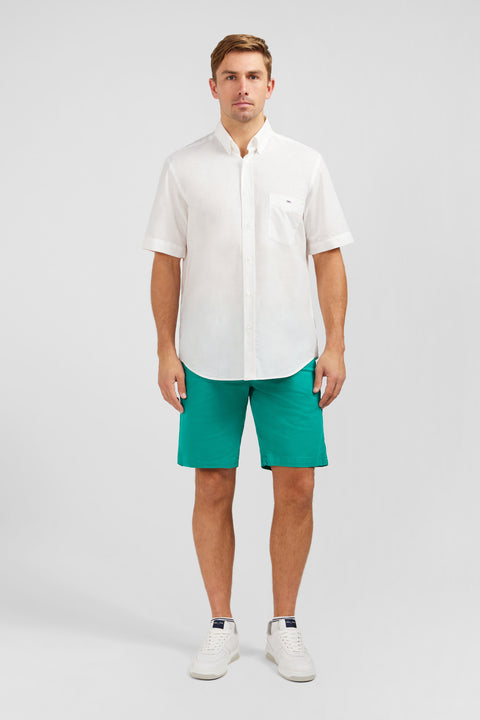 White shirt in cotton dobby - Image 1