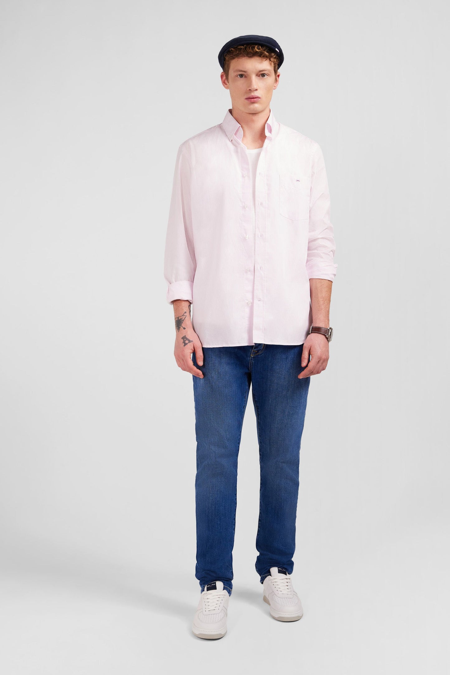 Chemise rose à rayures - Image 1