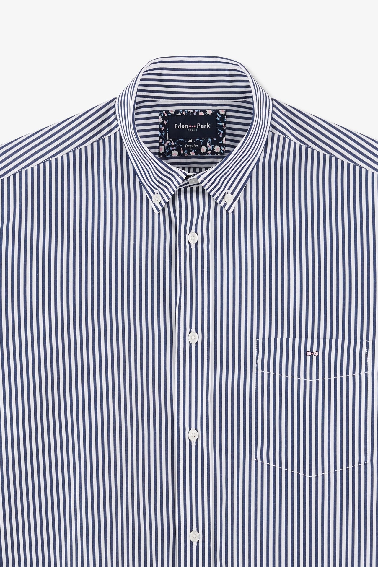 Chemise bleue à rayures bâtons en coton - Image 3