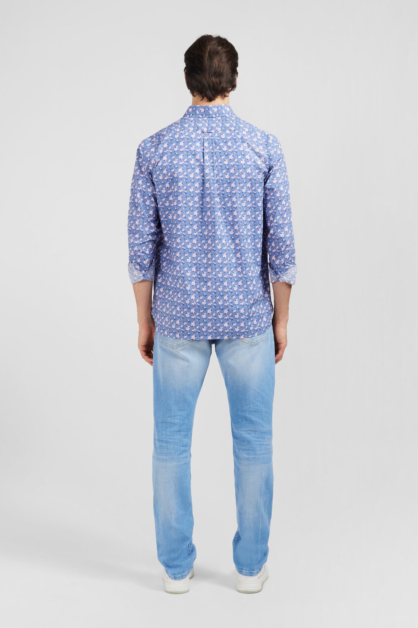 Chemise bleue imprimée exclusif fleurs - Image 7