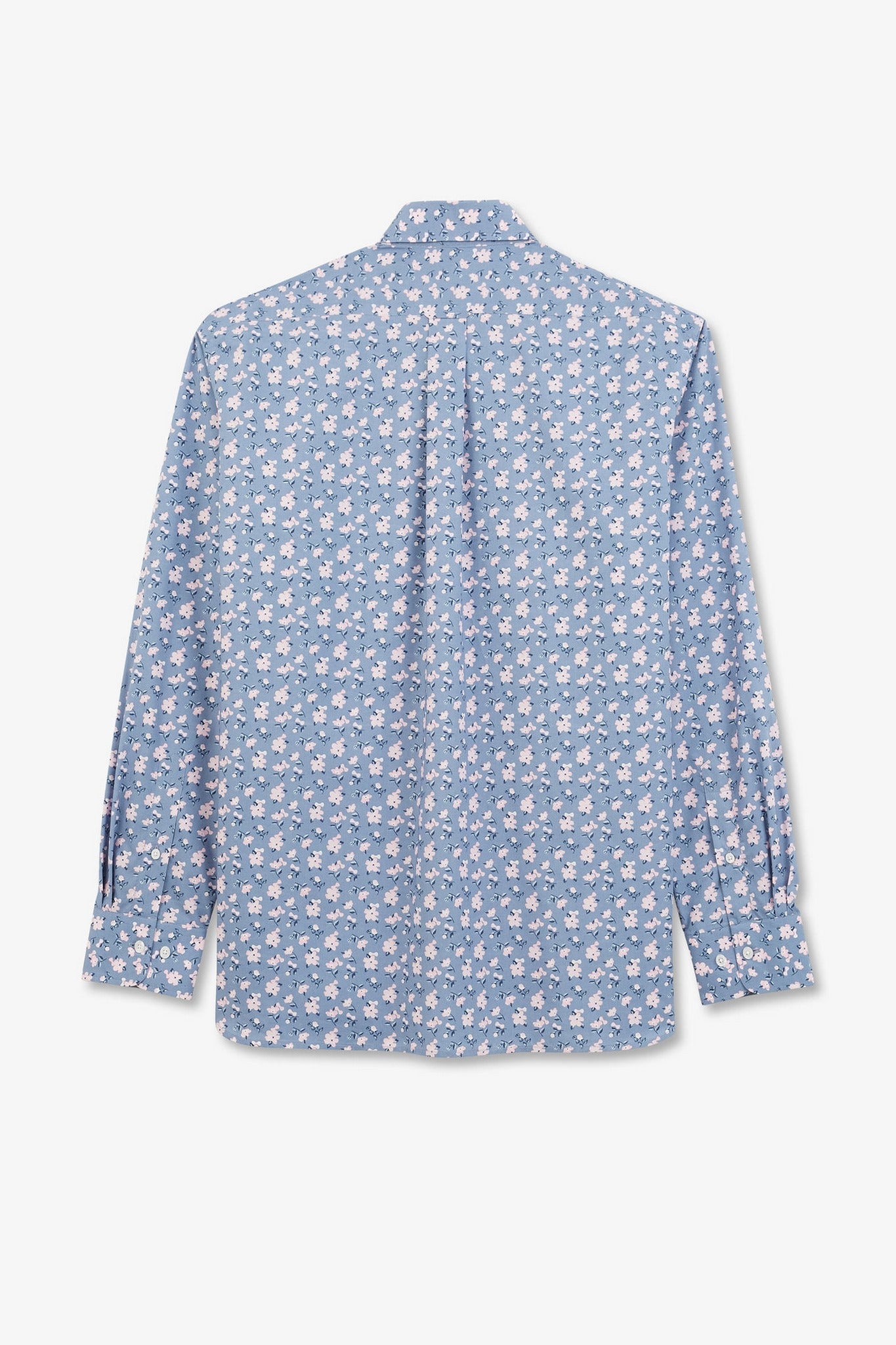 Blue shirt with exclusive floral print - Image 5