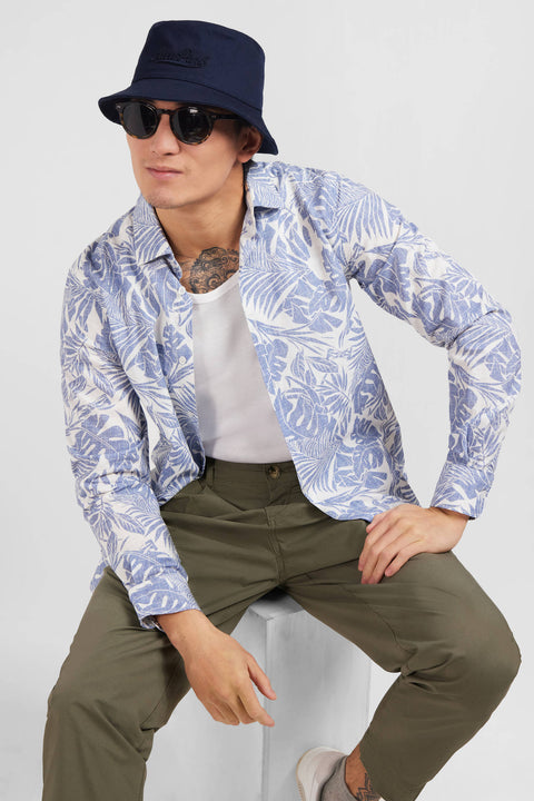 Shirt with an exclusive leaves print - Image 3