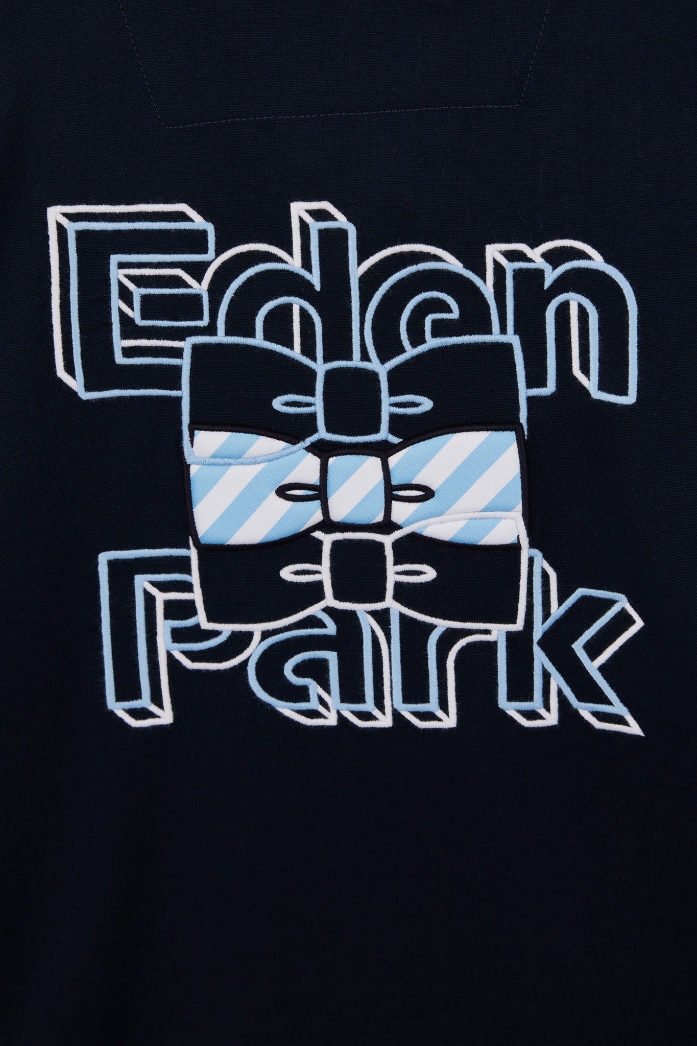 Chemise bleu foncé à broderie Eden Park - Image 8