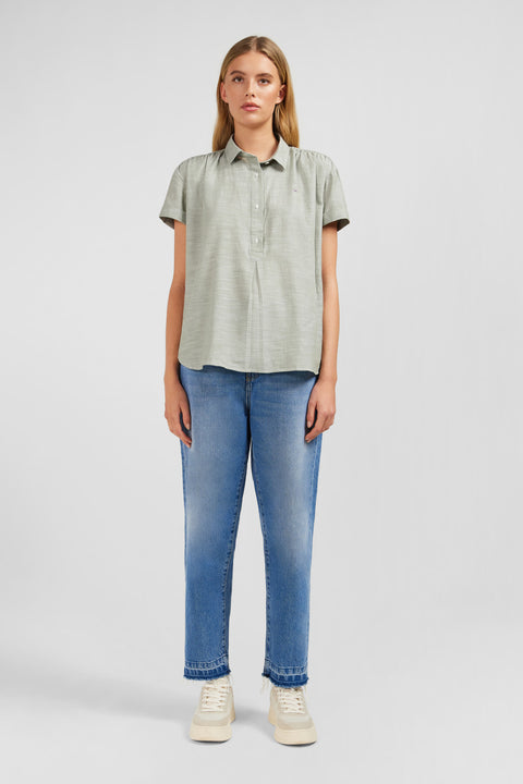 Green short-sleeved blouse - Image 1