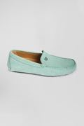 Light green suede moccasins