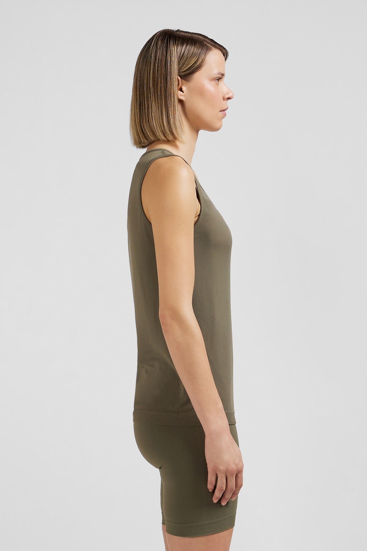 Khaki green sports tank top