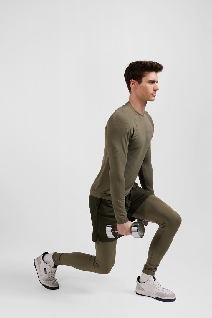 Khaki green stretch sports jogging bottoms