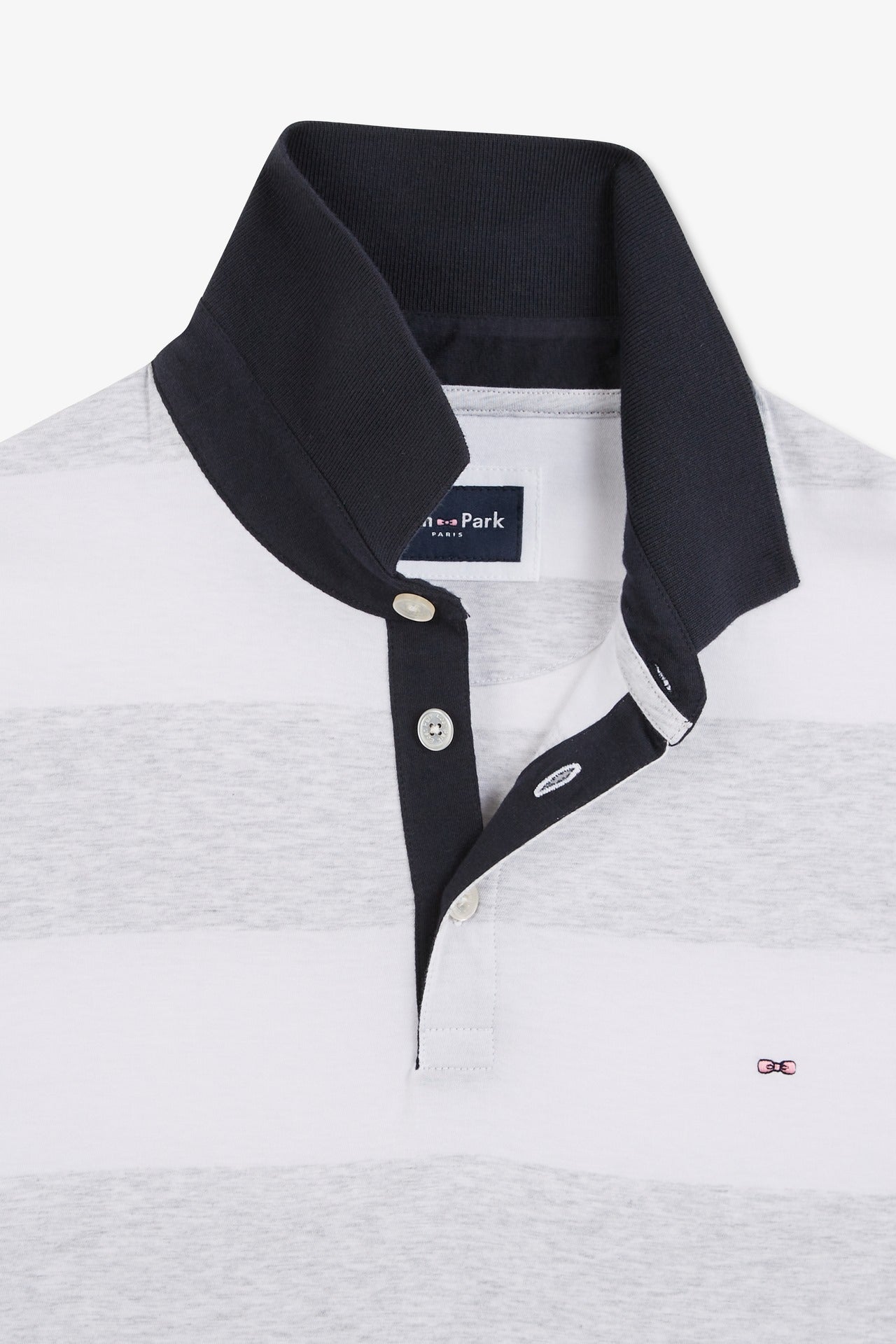 White striped short-sleeved polo shirt - Image 8
